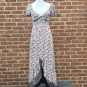 J for Justify Floral Cottagecore Maxi Dress Sz M Gardengirl Romantic Milkmaid
